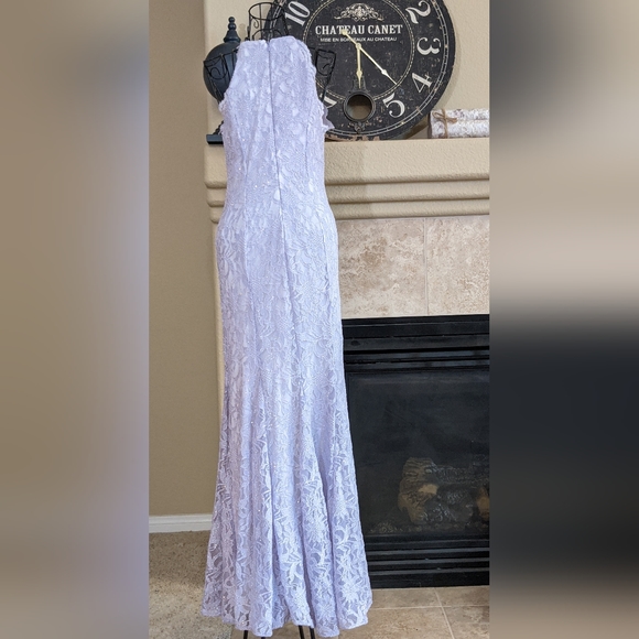 Women's NightWay Lavender Mermaid Gown or Prom Dress w/ sparkle Size 8 - Picture 4 of 13
